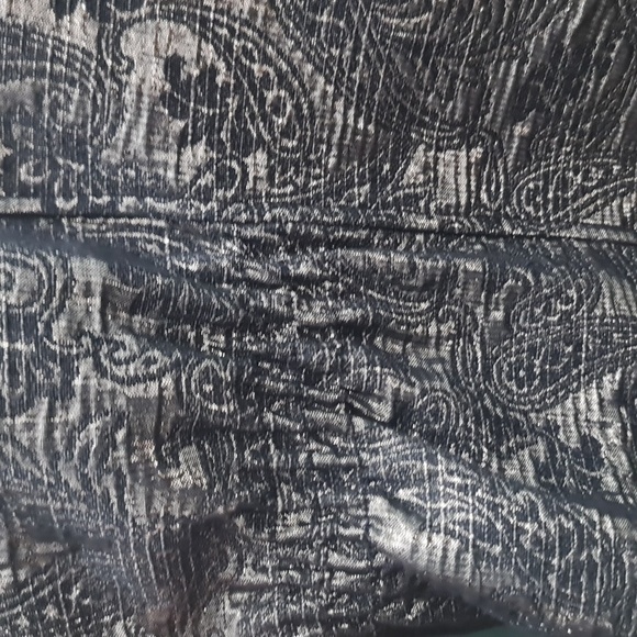 Vintage Woman's Alfred Dunner blue / metalic gray paisley button-up blazor - Picture 7 of 7